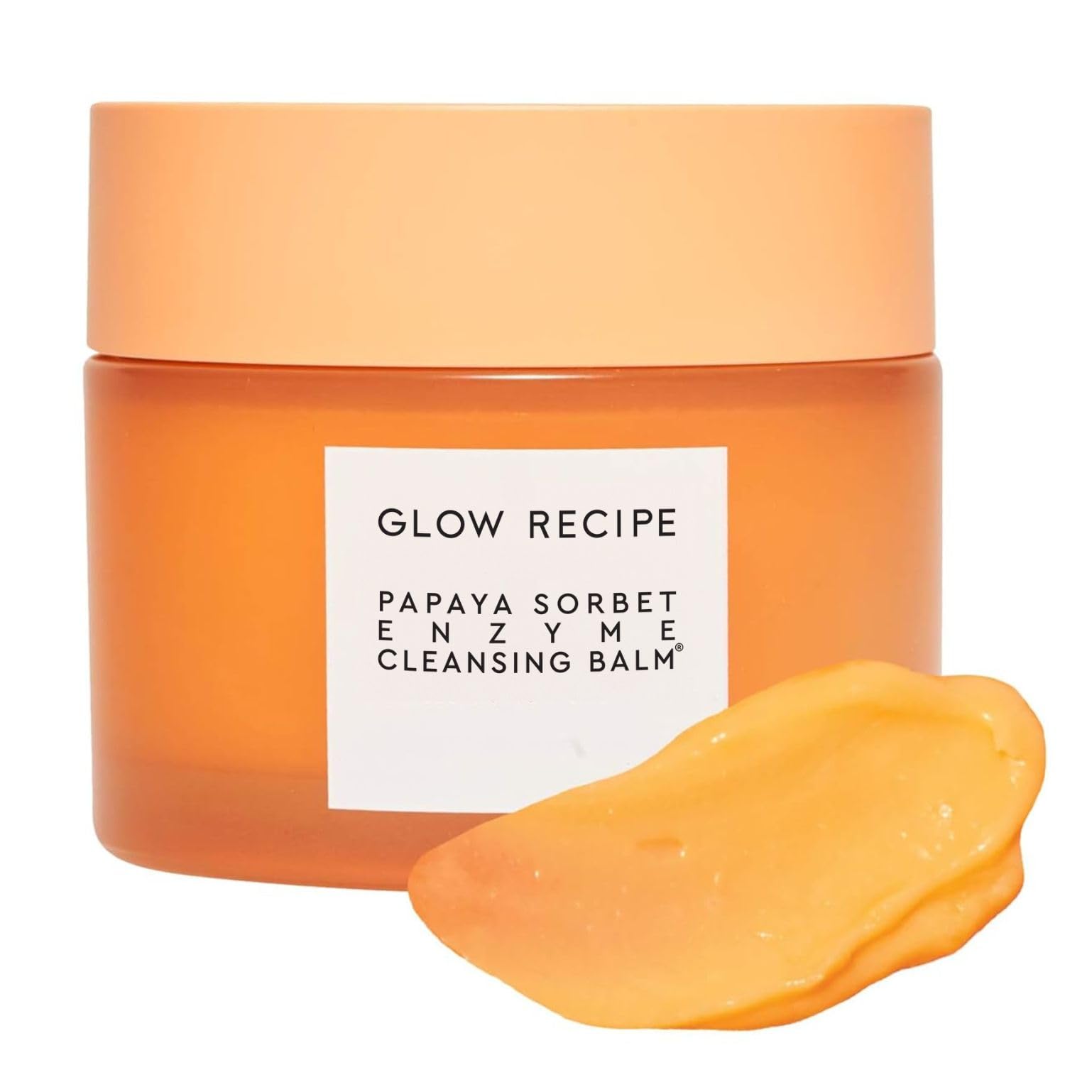 Glow Recipe Papaya Enzyme Cleansing Balm, Korean Double Cleanse First Cleanser, Makeup Remover + Cleansing Oil Balm, Gentle Exfoliating Face Cleanser, Hydrating (3.38 oz)
