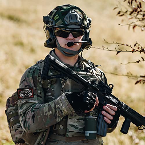 TACVEL 2 Pieces Lets Go Brandon Funny Patch, Embroidered Applique Hook & Loop Patch for Caps, Backpacks, Clothes, Vest, Military Uniforms, Tactical Gears Etc