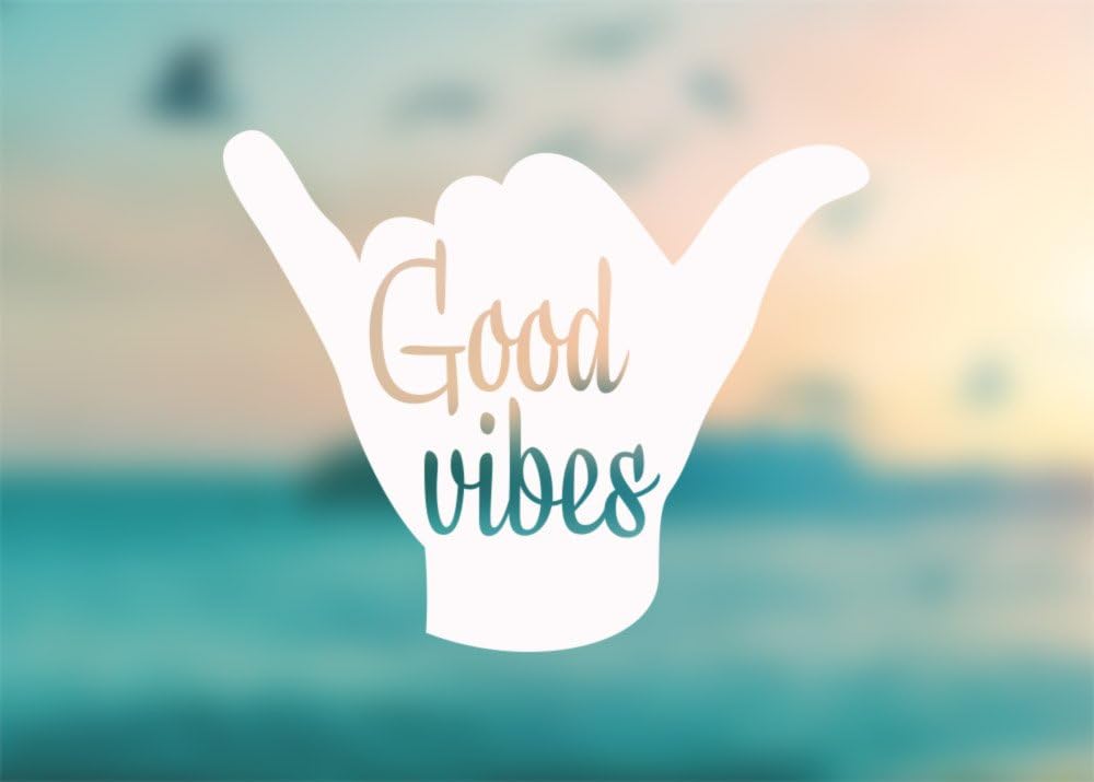 Amazon.com: AK Wall Art Good Vibes - Vinyl Decal - Car Phone Helmet -  Select Size: Automotive