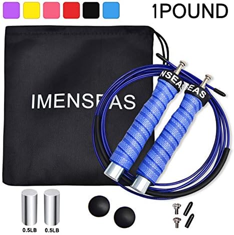 IMENSEAS Speed Jump Rope Workout Steel Wire Adjustable Jumping Ropes for Men & Women Great for Double Unders, Crossfit Training, Boxing, and MMA