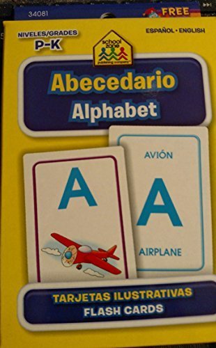 School Zone Bilingual Spanish English Alphabet (Abecedario) Flash Cards Grades P-K