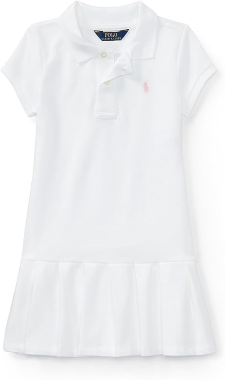 Amazon ポロラルフローレン Polo Ralph Lauren プリーツコットンポロドレス ホワイト サイズ 6x ガールズ 半袖 並行輸入品 ワンピース チュニック 通販