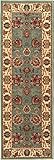 Ottomanson Otto Persian Style Rug Oriental Rugs Runner Rug with Non-SkidRubber Backing, 20" L X 59" W, Sage Green/Aqua Blue (Kitchen)