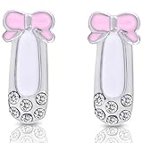 SmitCo LLC Little Girl Earrings, Silver Tone Rhodium Plated Set for Kids/Children, Hypoallergenic