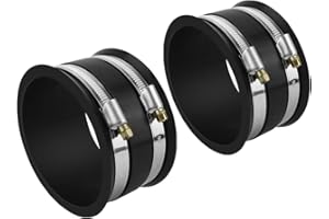 JIYIZO 2 Pcak 4 Inch Dust Collection Hose Control Flex Cuff with Steel Hose Clamps, Dust Hose Connector Coupler for Woodworking Dust Collection Fittings, Dust Collector Accessories Machinery