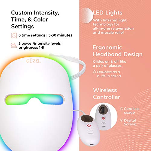 Güzel LED Face Mask Infrared Light Therapy Facial Care Masks with 7