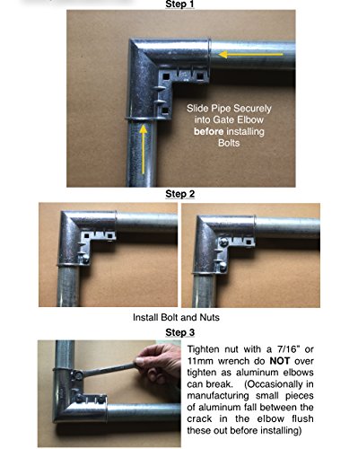Chain Link Fence Gate Corner - 1-3/8" Gate Corner for Chain Link Gates - Gate Corner Includes Bolts for Easy Installation on Gate