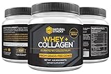 Grass Fed Whey Protein Concentrate with Collagen Powder - Fortified with Bovine Colostrum and Contains Full Spectrum of Amino Acids. From 100% Grass-Fed Cows - Vanilla Bean (1 lb)