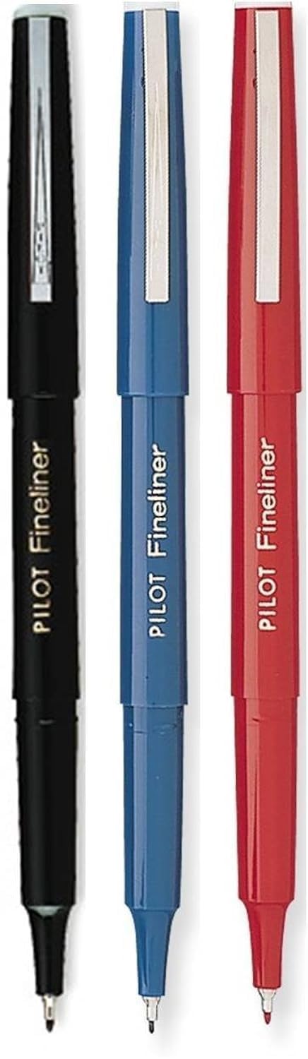 Pilot Fineliner Markers, Fine Point, Assorted Ink