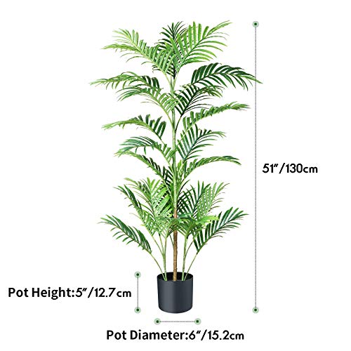 FOPAMTRI Fake Majesty Palm Plant 4.3 Feet Artificial Majestic Palm Tree