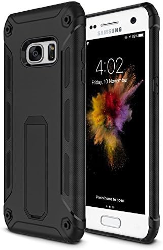 Galaxy S7 Case, Apriletter Soft TPU &amp; Hard PC Rugged Dual Layer Case with Kickstand for Samsung Galaxy S7-Black