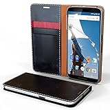 Nexus 6 Case, Cellto [GLux] Diary Case Premium PU Leather Wallet Cover with Card Slots for Google Nexus 6 - Black