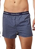 Calvin Klein Men's Underwear BXR Matrix Woven Slim Fit Boxer, Navy Plaid, Medium