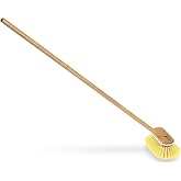 Shurhold Marine Mate 6" Deck Brush with Handle Shurhold Brush on 48" Wooden Handle, Perfect for Under-Gunnel Storage