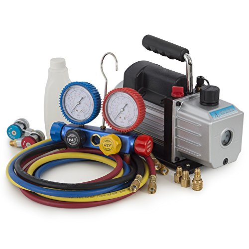 Buy ARKSEN 4CFM Rotary Vacuum Pump 1/3HP w/ AC Manifold Gauge Set R410