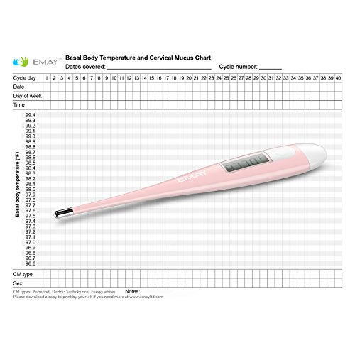 Basal Thermometer by Emay, Clinical BBT Accurate 1/100th Degree, Basal Body Temperature Thermometer For Natural Family Planning