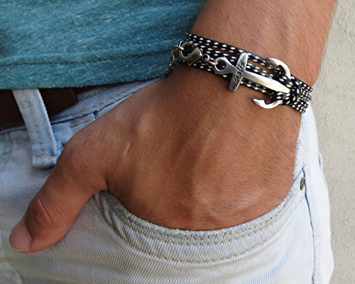 Men s bracelet - men s anchor bracelet - men s nautical…