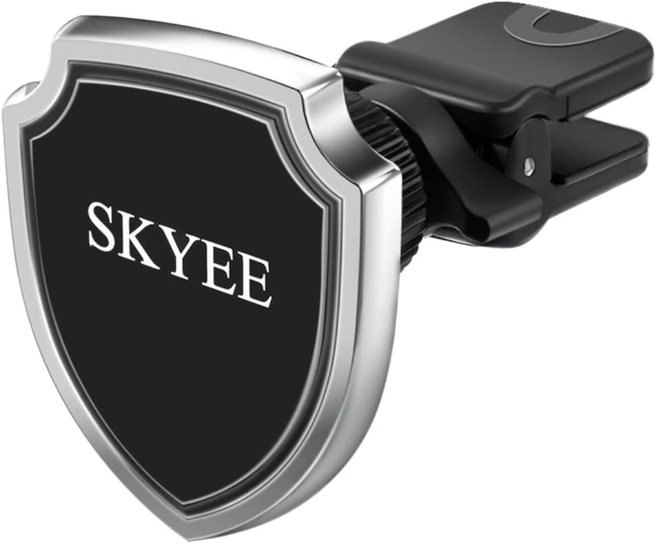 SKYEE Car Phone Holder Magnetic with Clip Base, Universal Car Mount Phone Holder Air Vent Car Cradle 360 Degree Rotation for iPhone 7/7 Plus, iPhone 6/6s/6 Plus/5S/SE, Samsung S8/S7 Edge, Huawei, HTC and Other Smartphone (Black)