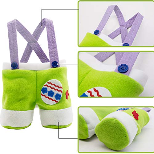 Easter Gift Candy Bags, 3 Pack Easter Egg Bags Pants Style Lovely Bunny Treat Bags