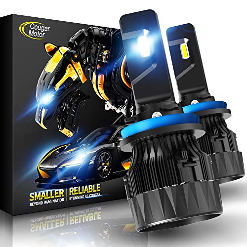 Cougar Motor X-Small H11 H8 H9 LED Headlight Bulb, 10000Lm 6500K All-in-One Conversion Kit – Cool White CREE