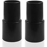 Kyuionty 2 Pcs Vacuum Hose Adapter 35mm(1-3/8") to 31mm(1-1/4") Black | Universal Plastic Vacuum Cleaner Tube Connector Attachments Prevents Air Leakage Maximizes Suction, Home Office Car Use