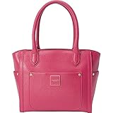 Isaac Mizrahi Designer Handbags: Valerie Saffiano Satchel Bag - Champagne (See More Colors)