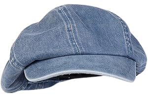YM YOUMU Unisex Japanese Oversized Denim Cotton Newsboy Hats Vintage Unisex Paperboy Painter Beret Cap
