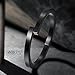 WISTIC Black Bracelet with Stainless Steel Bangle Cuff and Magnetic-Clasp Plain Polished for Men Boy (Black)