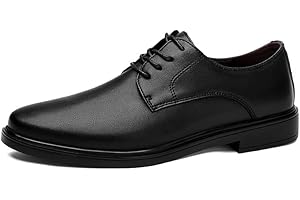 Gosetony Men's Uniform Dress Oxford Shoes Low-top Lace Up Leather Formal Business