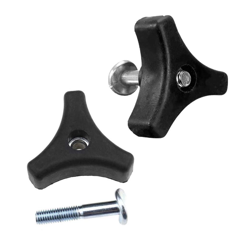 Lawnmower Wing Nut Screw Bolt, Triangle Handle Knob Nut Screw Garden Tools Replacement for Lawn Mower, Pack of 2
