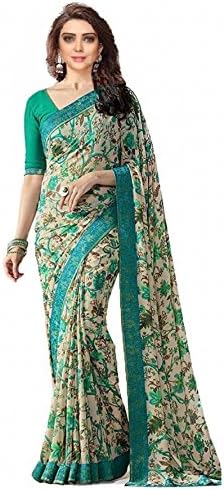 Hinayat Fashion Chiffon Saree (Nht01Sri531_Green_Free Size)