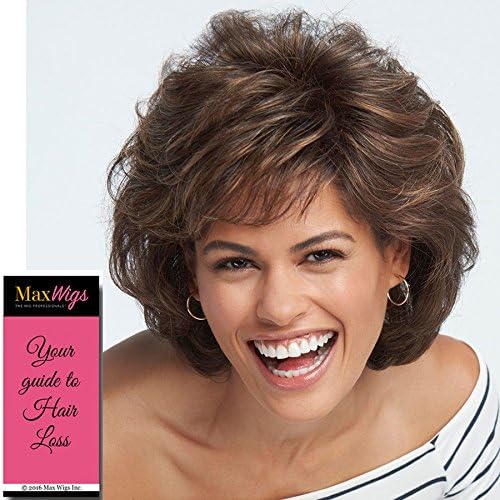 Raquel Welch Salsa Avg Cap Wig Color R10 CHESTNUT Wigs Women's Layered Pageboy Cut Synthetic Memory Cap Shag Bundle MaxWigs Hairloss Booklet