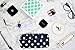 Blu Monaco Polka Dot Case with Zippered Top, 8-Inch x 4-Inch, Vintage Blue/Cream