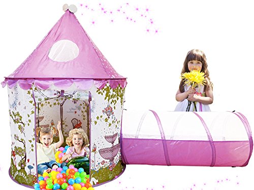 Aeroway Sunroof Princess Castle Play Tent with Tunnel and Case - Pink