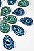 20 Pcs Peacock Blue & Green, Iridescent Flat Back Teardrop Beads Cabochons