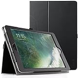 Poetic SlimFolio New iPad 9.7 Inch 2017 Case Slim Leather Stand Folio Case with Auto Wake / Sleep for Apple iPad 9.7 (2017 MARCH Released) Black