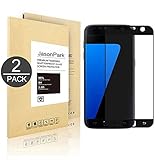 [2-Pack] Galaxy S7 Tempered Glass Screen Protector,JasonPark Full Curved Edge to Edge for Samsung Galaxy S7 Lifetime Replacement Warranty (Black)