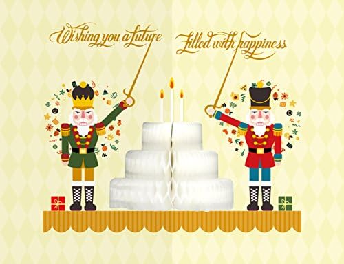 YURICOM Handmade Honeycomb Pop Up Greeting Card (Pack of 1, Nut Cracker)