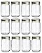 North Mountain Supply 12 Ounce Regular Mouth Mason Canning Jars - With Gold Safety Button Lids - Case of 12