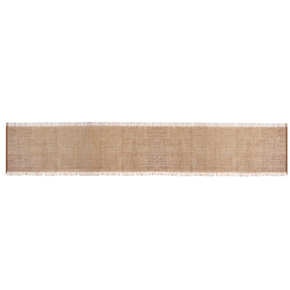 Mikasa Jute Woven Table Runner, Beige Table Runner for Relaxed Dining, 230 x 33cm | Protective Table Covering with Frayed Detailing