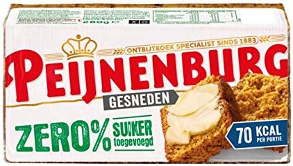 Dutch Spice Cake Without Sugar | Peijnenburg | Sliced ??Zero% Sugar Added | Total Weight 280 Grams