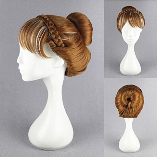 Xcoser Princess Anna Princess Flaxen Hair Style for Cospaly Accessories