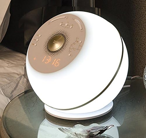 Wake Up Light With Colored Sunrise Simulation ,Alarm Clock &amp; Radio&amp; Speaker ,LED Table Lamp ,Led Night Light ,4 in 1,White