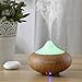 InnooCare 300ml Wood Grain Aromatherapy Machine - Petals, Seven-Color Light, With Measuring Cup