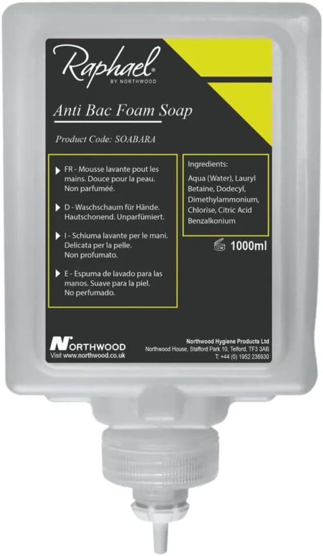 Raphael 1000ml Antibac Foam Soap Cartridges 6-Pack SOABARA