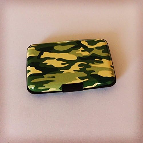PompeiiHealth Wonder Wallet RFID Radiation Blocking Aluminum Credit Card Stylish & Cool Travel Case - Best Protection for your Bank Debit, ID, ATM, Cards against Scanning Criminals - Cool Slim Metal Business Card Holder! Waterproof Design to protect both Cards, Cash, and other important necessary items to carry! Will also Block and defray radiation from cell phone when together in pocket! Thin and lightweight! Includes Rubber Band for Secure Closure & Preventing Slippage in Pocket! (Camouflage)
