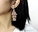 Bohemian Thread Tassel Earrings Fashion Khaki Brown Chandelier 3-Tier Gratuated Fringe Tassel Drop Dangle Earrings with Druzy Stud Top