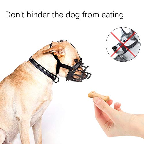 Jinzhao Dog Muzzle,Soft Basket Muzzle for Dogs,Adjustable and Comfortable Secure Pet Muzzle Fit for Medium Large Extra Dog,Best to Prevent Biting, Chewing and Barking, Allows Drinking and Panting - Thumbnail 3