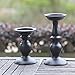 Happy E-life Classic Elegant Metallic Candle Holder Candlestick Wedding Decor(Black Set)