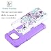 Galaxy S7 Case, HengTech (TM) Premium Durable Dual Layer Hard & Soft Hybrid Rhinestone Bling Armor Defender [ Anti Scratch ] Phone Case Cover Shell for Samsung Galaxy S7 (Floral- White/Purple)